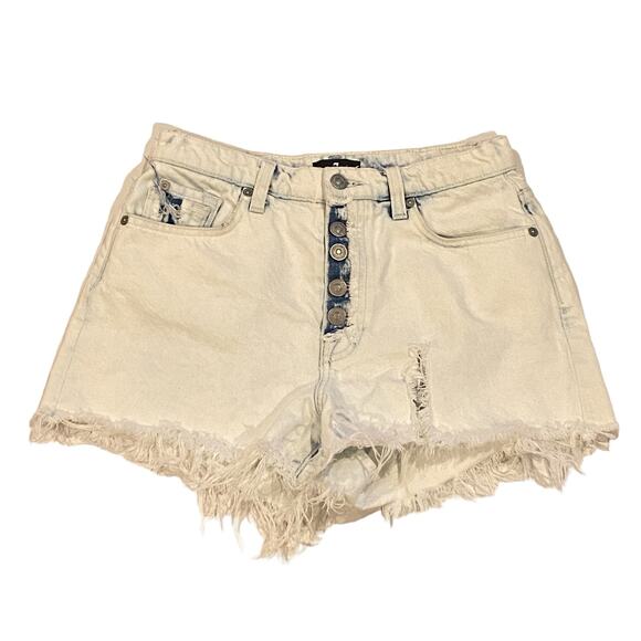 7 For All Mankind Shorts Womens Sz 28 Acid Washed Cut off Destroyed Daisy Dukes - Picture 1 of 11